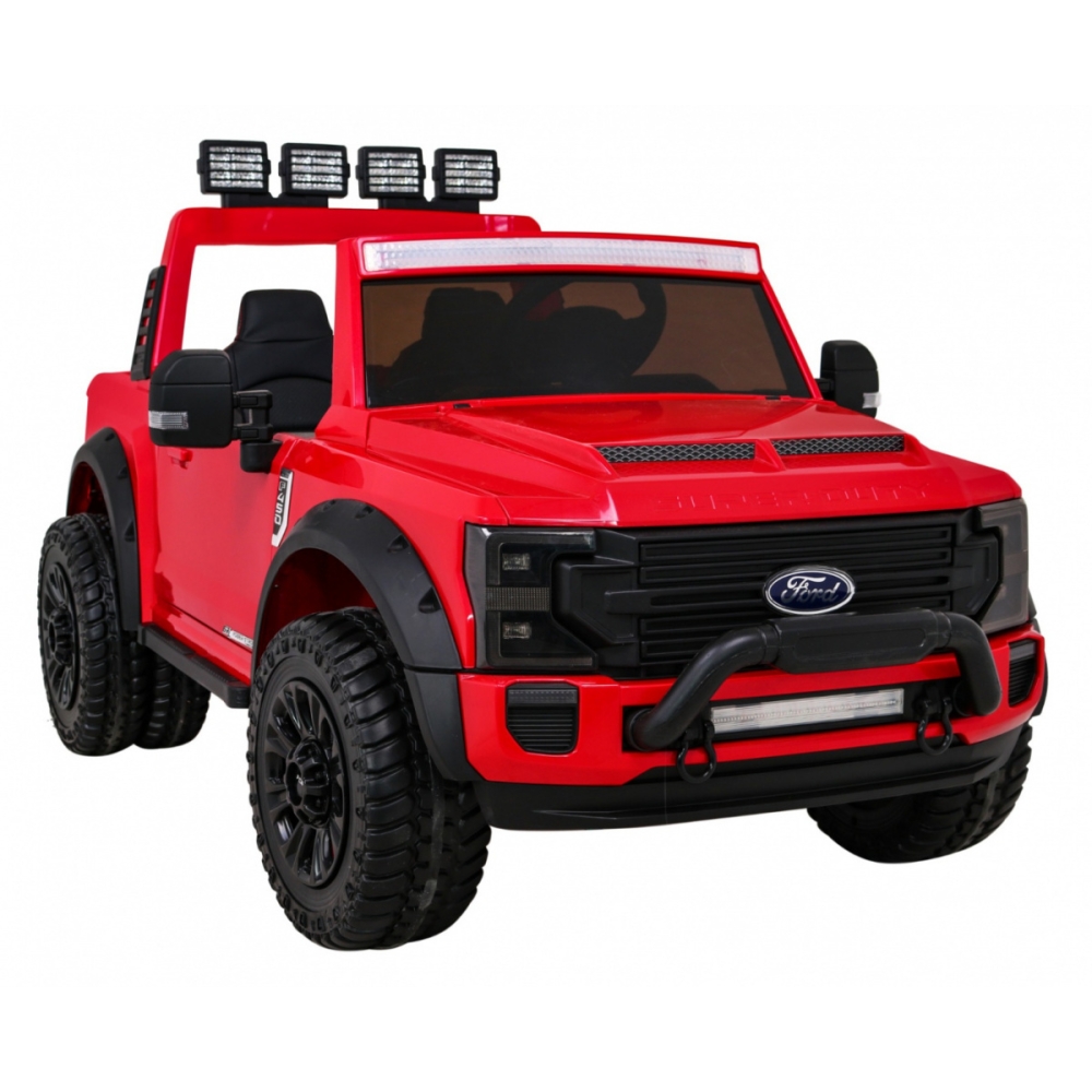 „Ford Super Duty“ raudonas pikapas-Elektromobiliai vaikams, Visureigiai-e-vaikas
