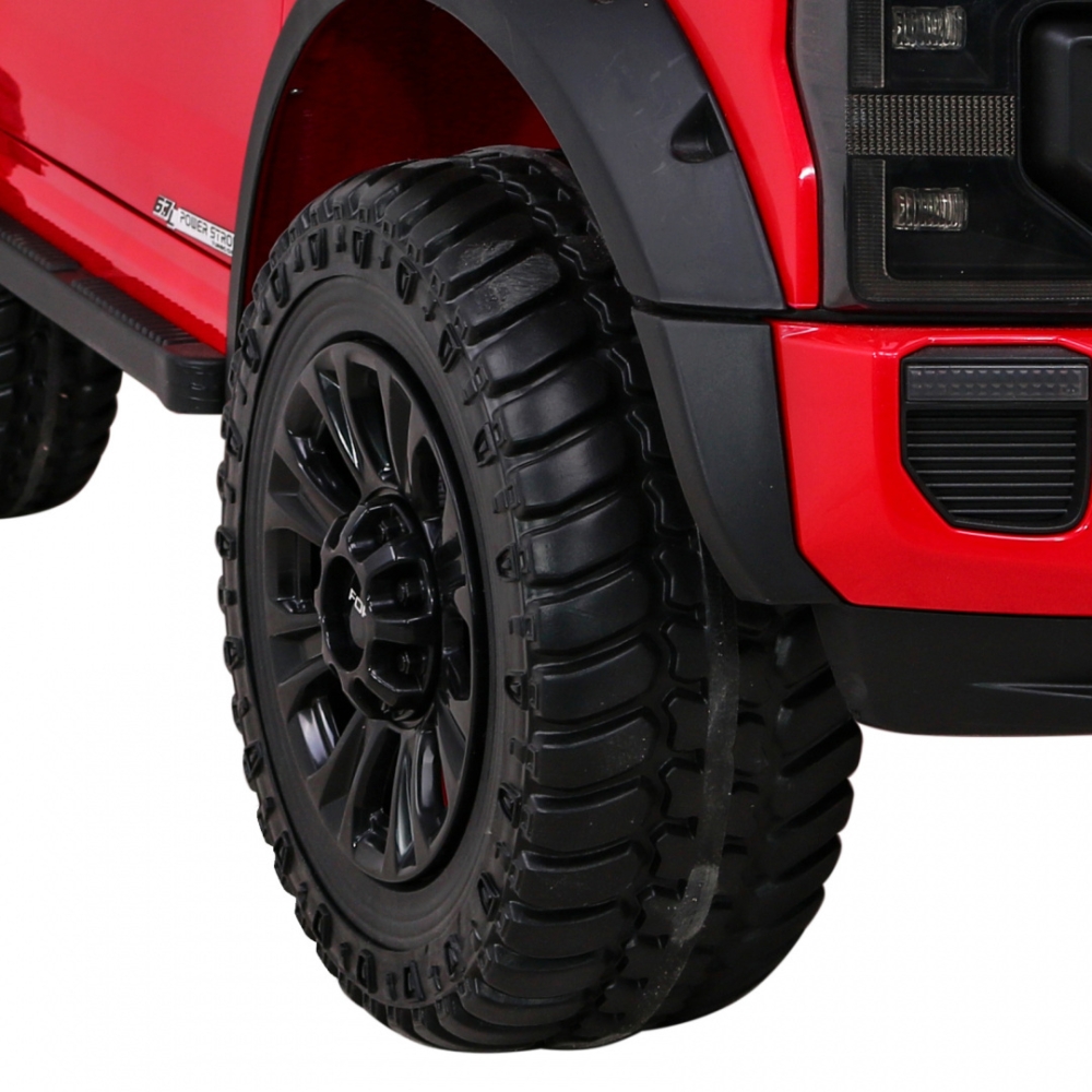 „Ford Super Duty“ raudonas pikapas-Elektromobiliai vaikams, Visureigiai-e-vaikas