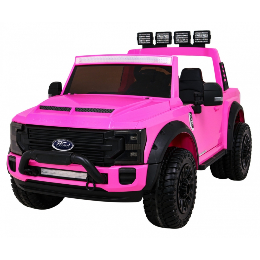 Elektromobilis Ford Super Duty pickup, Pink-Elektromobiliai vaikams, Visureigiai-e-vaikas
