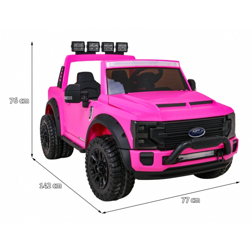 Elektromobilis Ford Super Duty pickup, Pink-Elektromobiliai vaikams, Visureigiai-e-vaikas