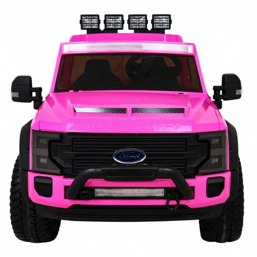 Elektromobilis Ford Super Duty pickup, Pink-Elektromobiliai vaikams, Visureigiai-e-vaikas