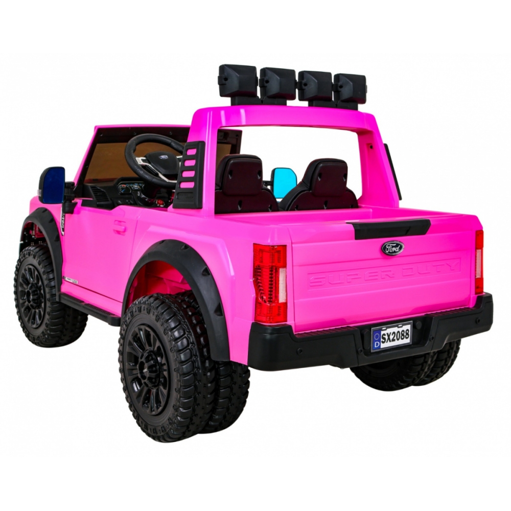 Elektromobilis Ford Super Duty pickup, Pink-Elektromobiliai vaikams, Visureigiai-e-vaikas