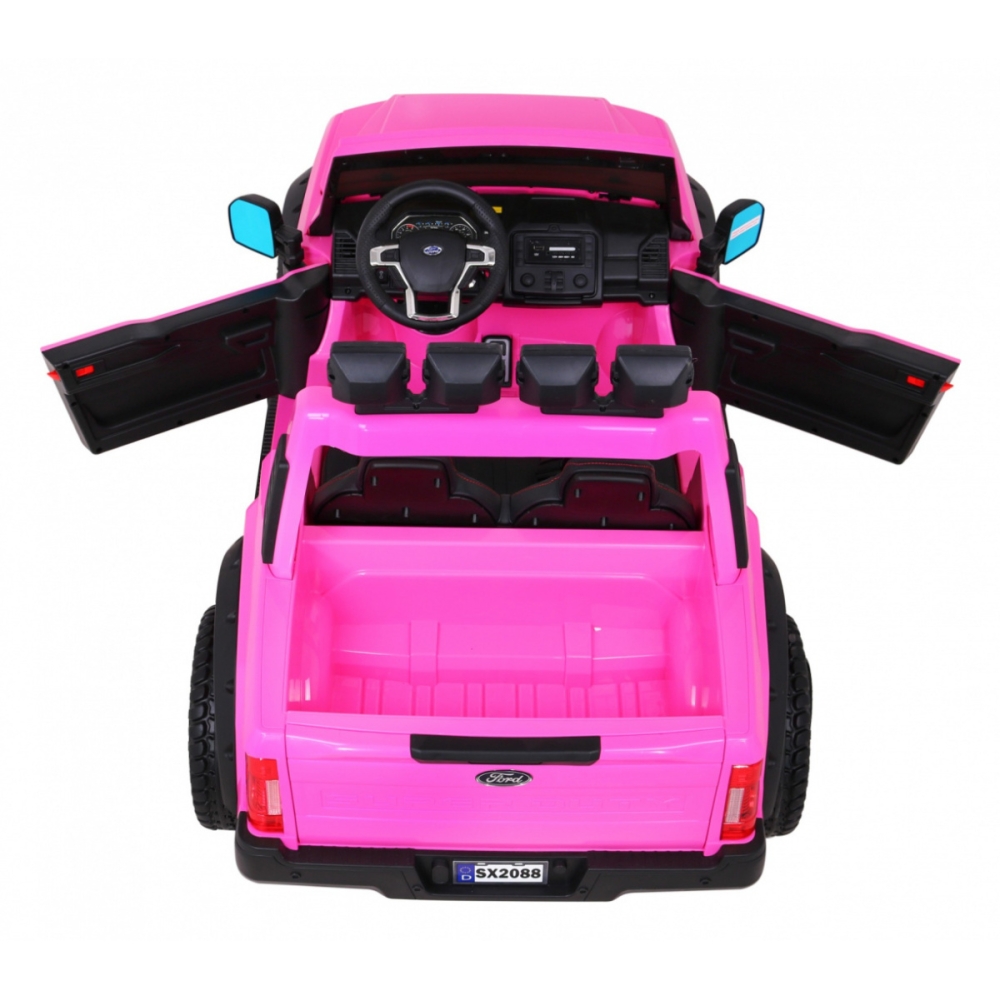 Elektromobilis Ford Super Duty pickup, Pink-Elektromobiliai vaikams, Visureigiai-e-vaikas