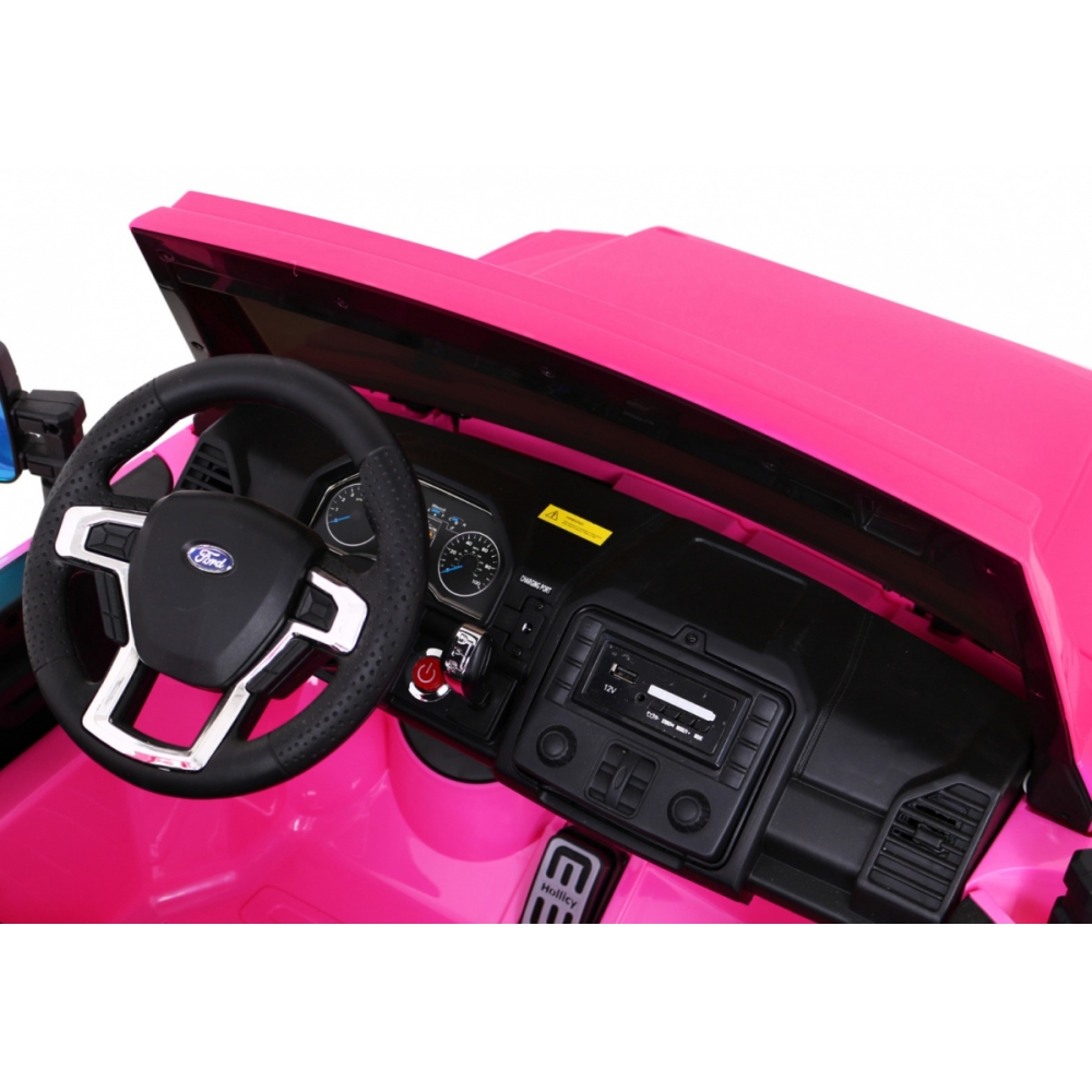 Elektromobilis Ford Super Duty pickup, Pink-Elektromobiliai vaikams, Visureigiai-e-vaikas
