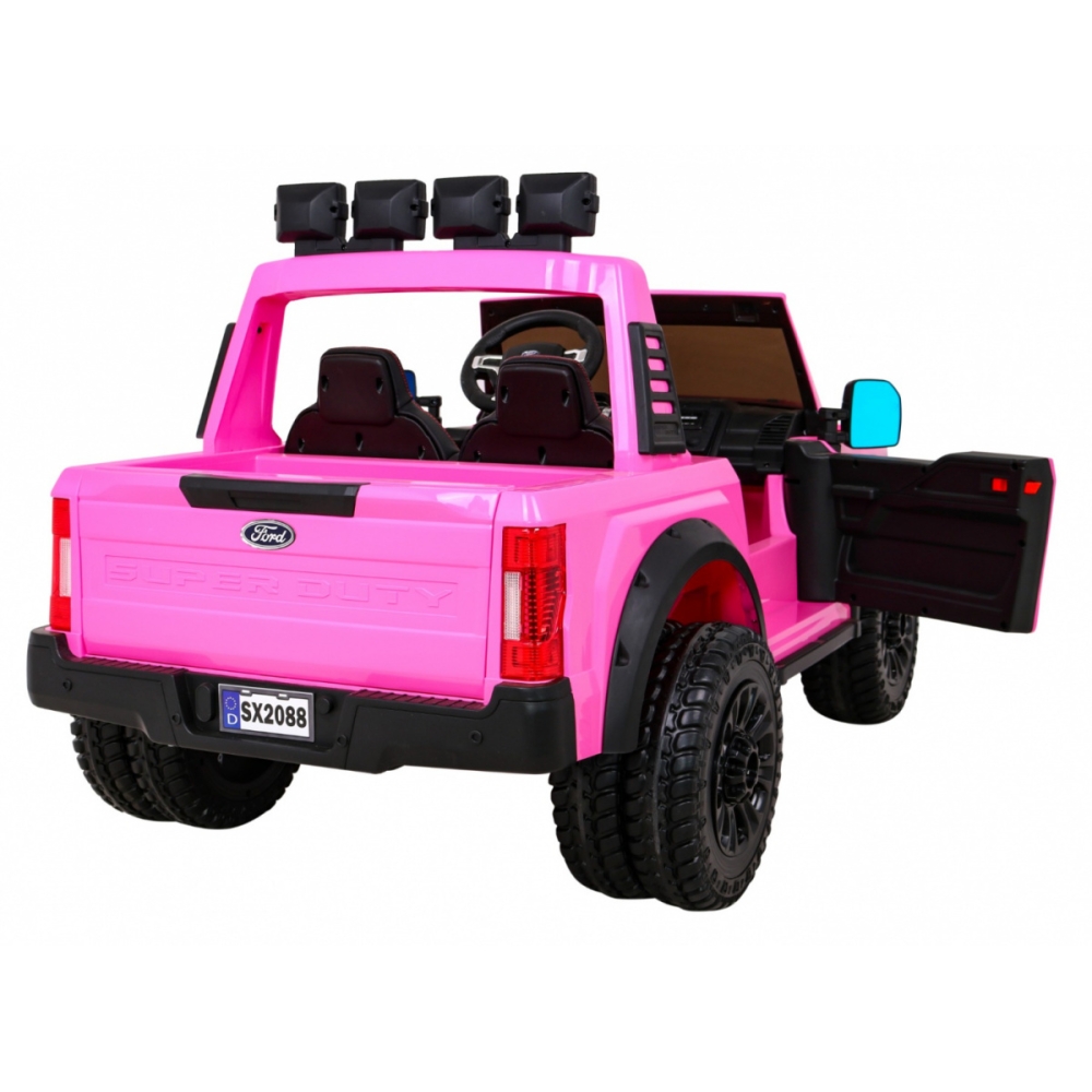 Elektromobilis Ford Super Duty pickup, Pink-Elektromobiliai vaikams, Visureigiai-e-vaikas