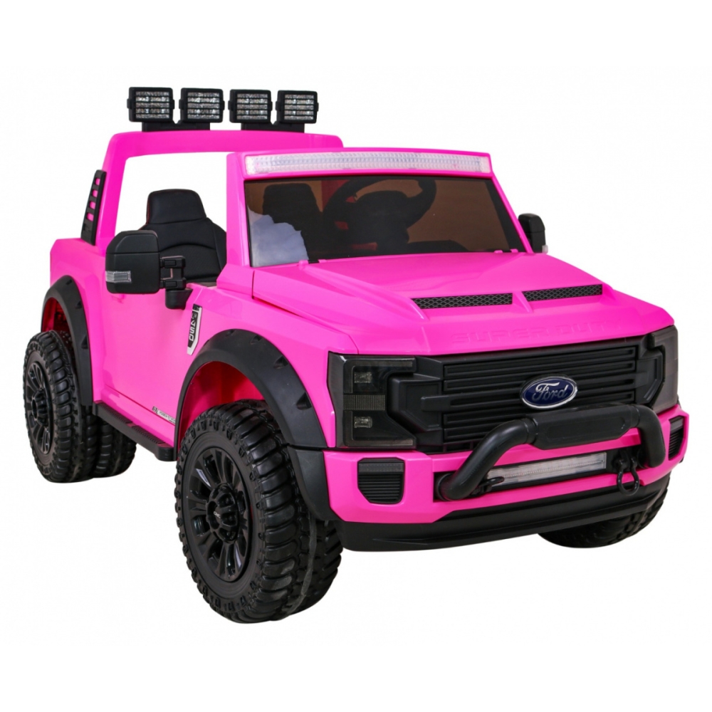 Elektromobilis Ford Super Duty pickup, Pink-Elektromobiliai vaikams, Visureigiai-e-vaikas