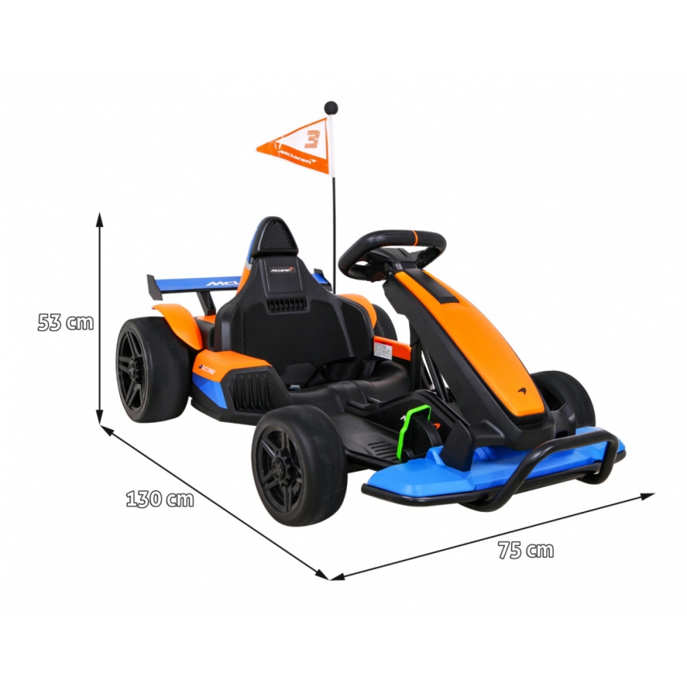Elektrinis kartingas McLaren Drift, Orange-Elektromobiliai vaikams, Kartingai vaikams-e-vaikas