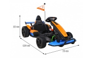 „McLaren Drift“ akumuliatorinis kartingas vaikams + Drifto funkcija + Sportinė sėdynė + LED žibintai + Lėtas startas + EVA-Elekt