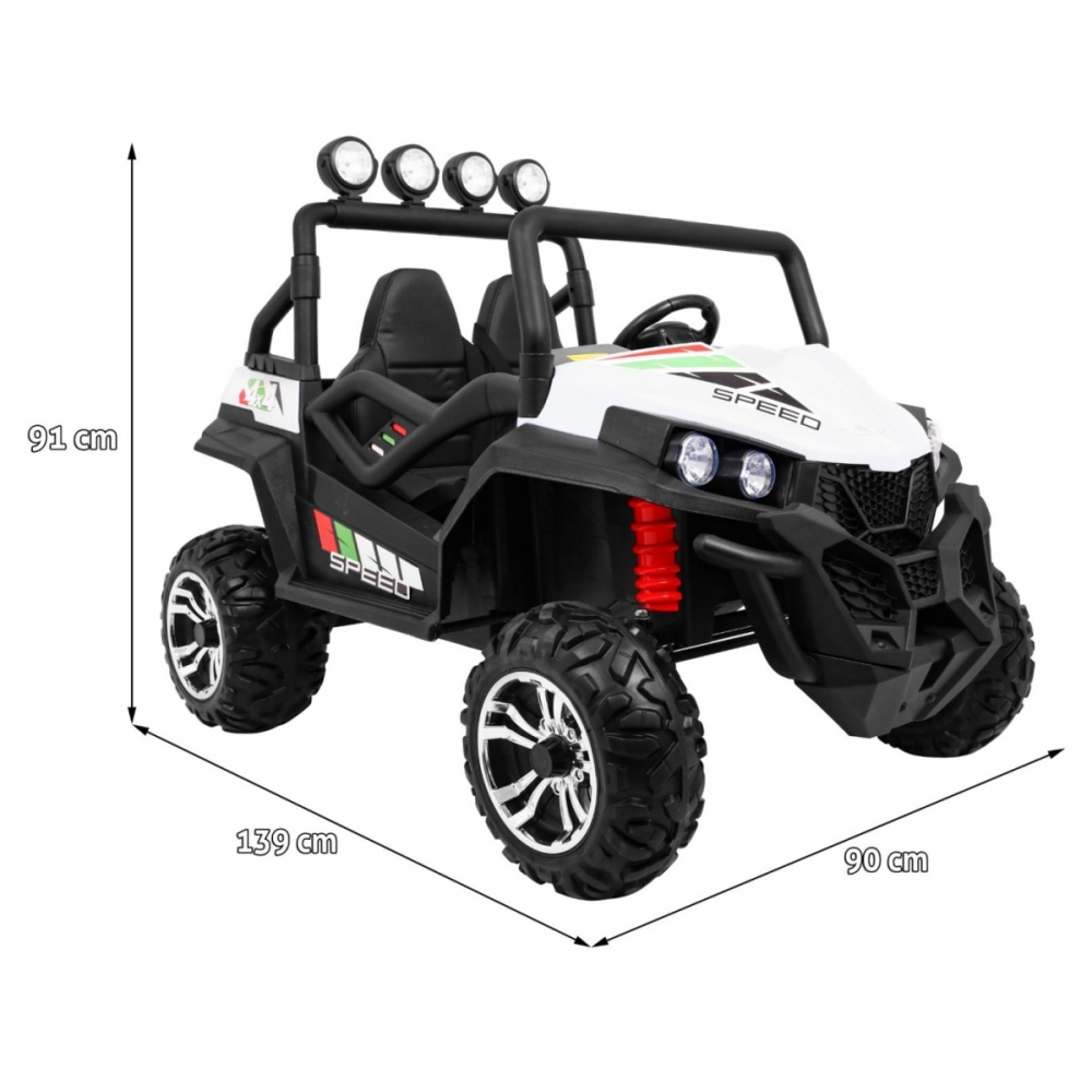 Elektrinis Buggy Grand Lift 4x4, White-Elektromobiliai vaikams, Keturračiai ir bagiai-e-vaikas
