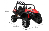 Terenowe Grand Buggy Lift dla dzieci Czerwony + Napęd 4x4 + Pilot + Bagażnik + Radio MP3 + LED