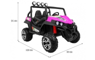 Terenowe Grand Buggy Lift dla dzieci Różowy + Napęd 4x4 + Pilot + Bagażnik + Radio MP3 + LED