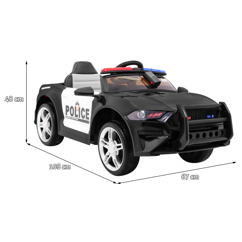 Elektromobilis GT Sport Policija, Black-Elektromobiliai vaikams, Mašinos-e-vaikas