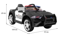 Elektromobilis GT Sport Policija, Black-Elektromobiliai vaikams, Mašinos-e-vaikas