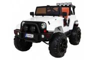 Auto na akumulator All Terrain dla dzieci Biały Terenówka typu jeep + Pilot + Światła Dźwięki