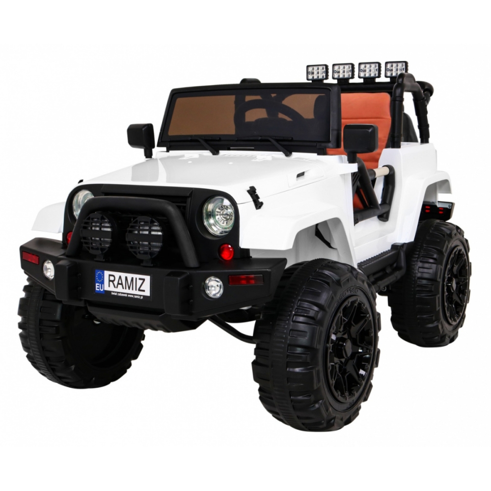 Elektromobilis Jeep All Terrain, baltas-Elektromobiliai vaikams, Visureigiai-e-vaikas