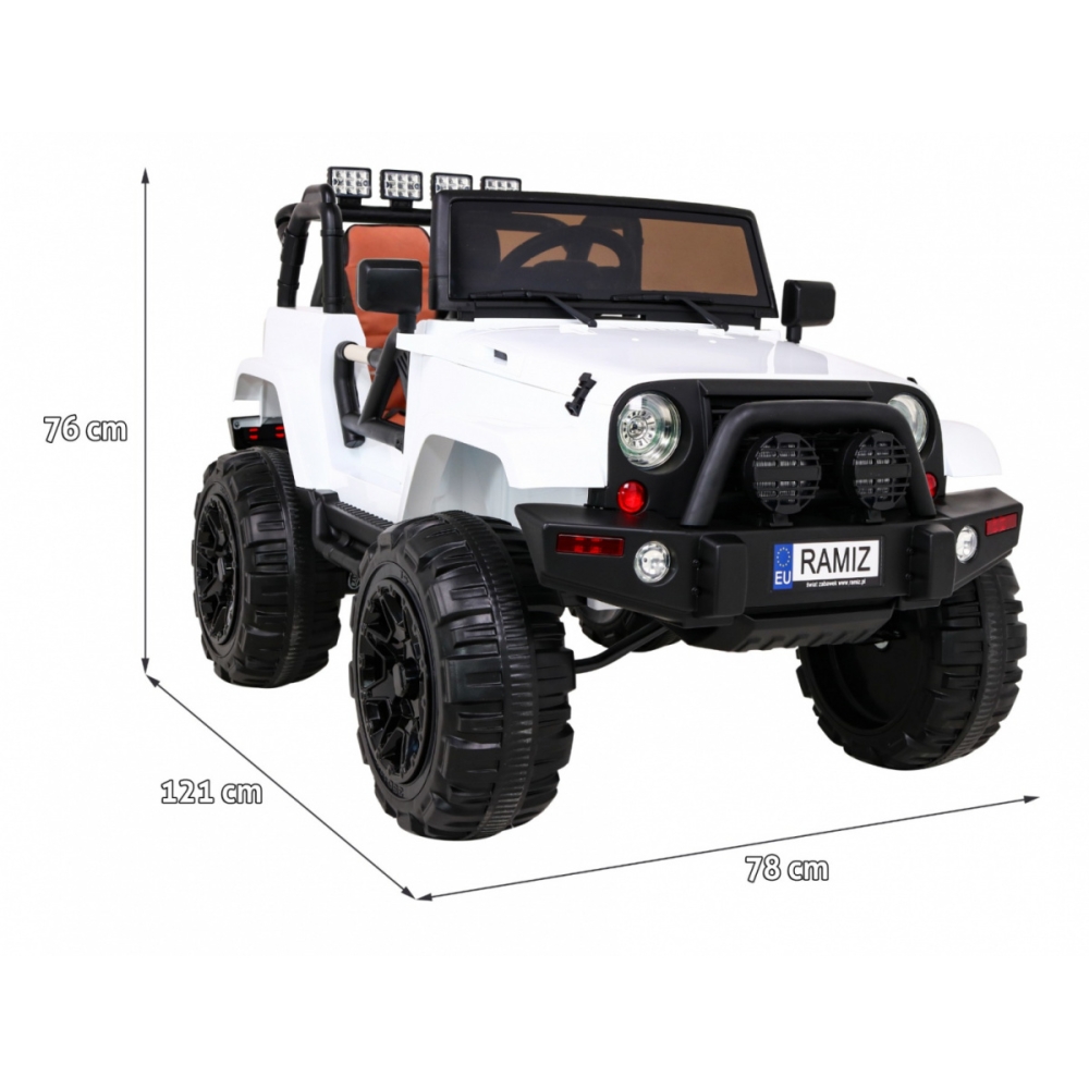 Elektromobilis Jeep All Terrain, baltas-Elektromobiliai vaikams, Visureigiai-e-vaikas