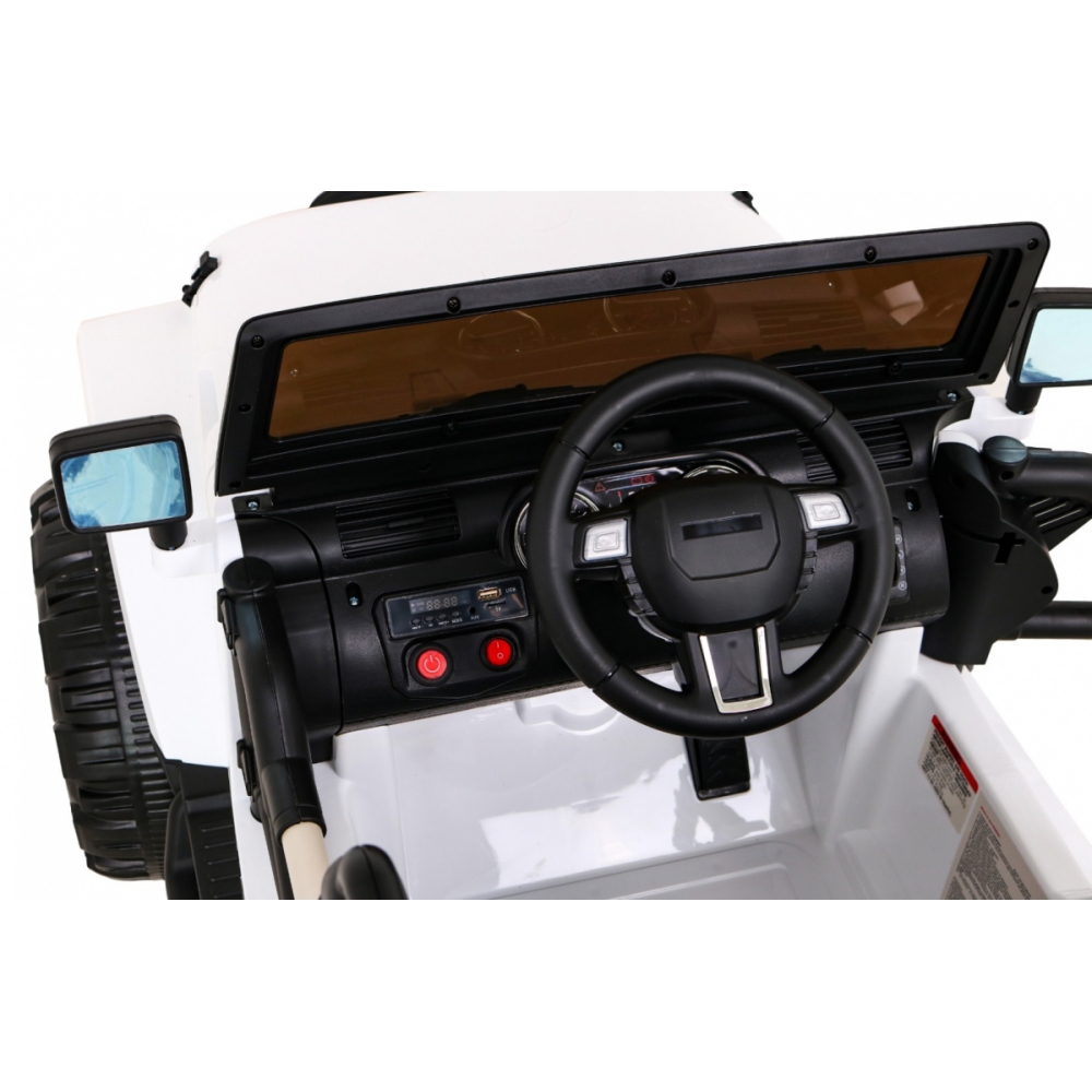 Elektromobilis Jeep All Terrain, baltas-Elektromobiliai vaikams, Visureigiai-e-vaikas