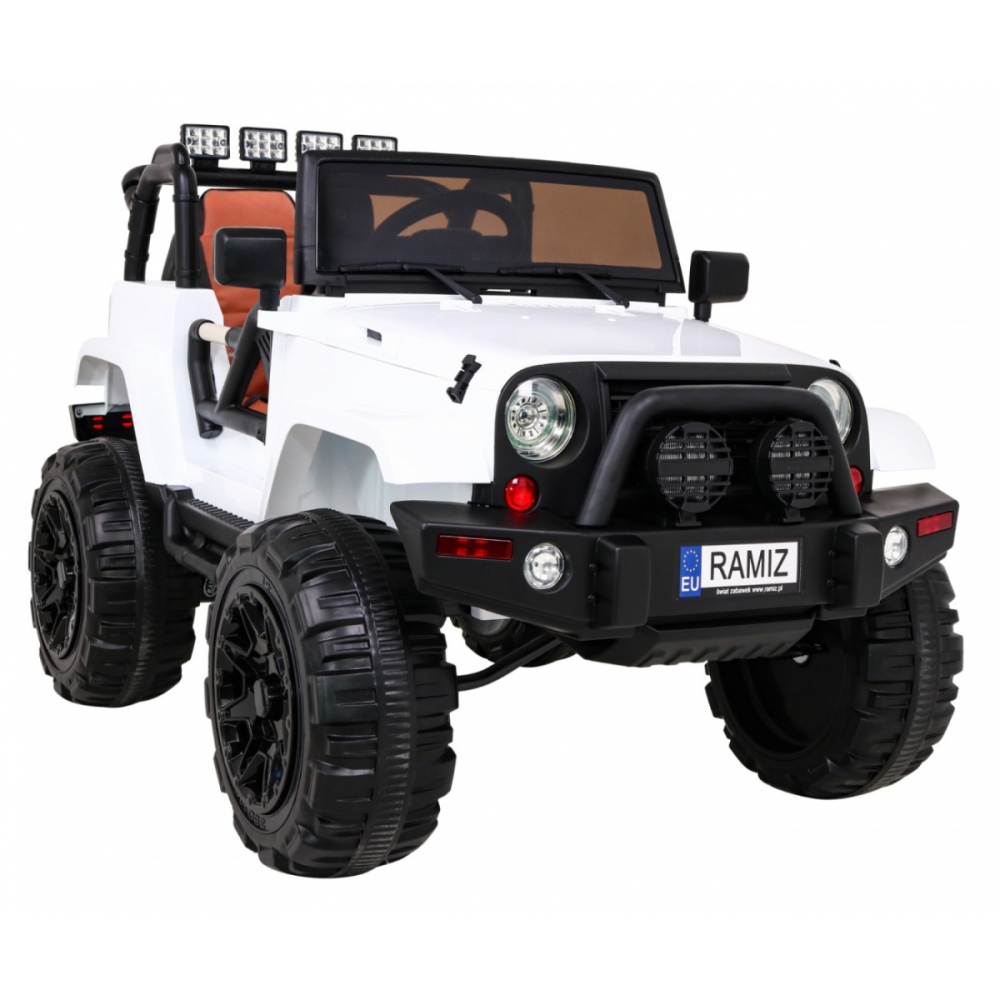 Elektromobilis Jeep All Terrain, baltas-Elektromobiliai vaikams, Visureigiai-e-vaikas