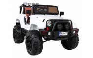 Auto na akumulator All Terrain dla dzieci Biały Terenówka typu jeep + Pilot + Światła Dźwięki