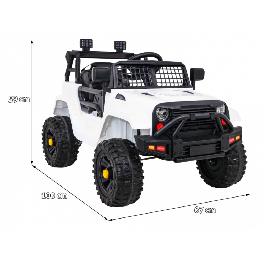 Elektromobilis Jeep Dark Night, White-Elektromobiliai vaikams, Visureigiai-e-vaikas