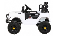 Autko Jeep Dark Night na akumulator dla dzieci Biały + Wolny Start + EVA + Audio LED