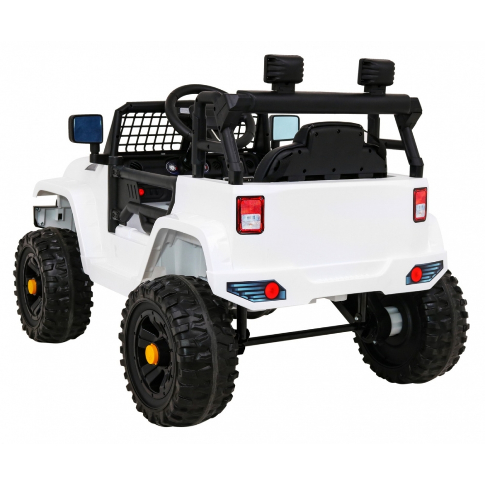 Elektromobilis Jeep Dark Night, White-Elektromobiliai vaikams, Visureigiai-e-vaikas