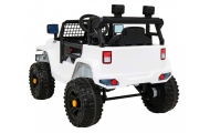 Autko Jeep Dark Night na akumulator dla dzieci Biały + Wolny Start + EVA + Audio LED
