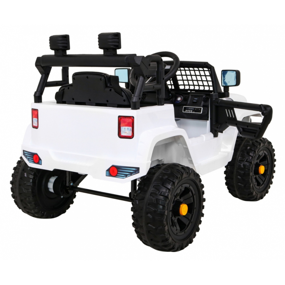 Elektromobilis Jeep Dark Night, White-Elektromobiliai vaikams, Visureigiai-e-vaikas