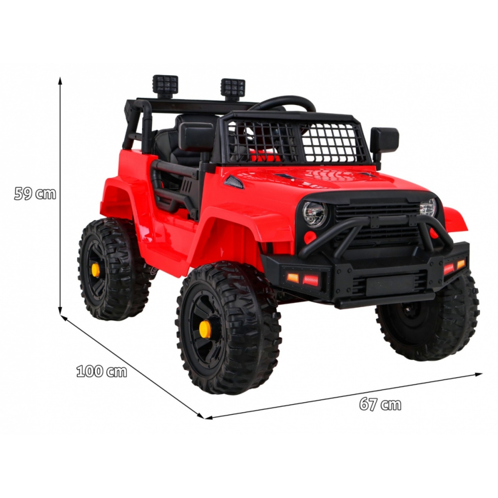 Elektromobilis Jeep Dark Night, Red-Elektromobiliai vaikams, Visureigiai-e-vaikas