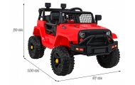 Autko Jeep Dark Night na akumulator dla dzieci Czerwony + Wolny Start + EVA + Audio LED
