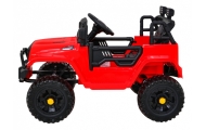 Autko Jeep Dark Night na akumulator dla dzieci Czerwony + Wolny Start + EVA + Audio LED