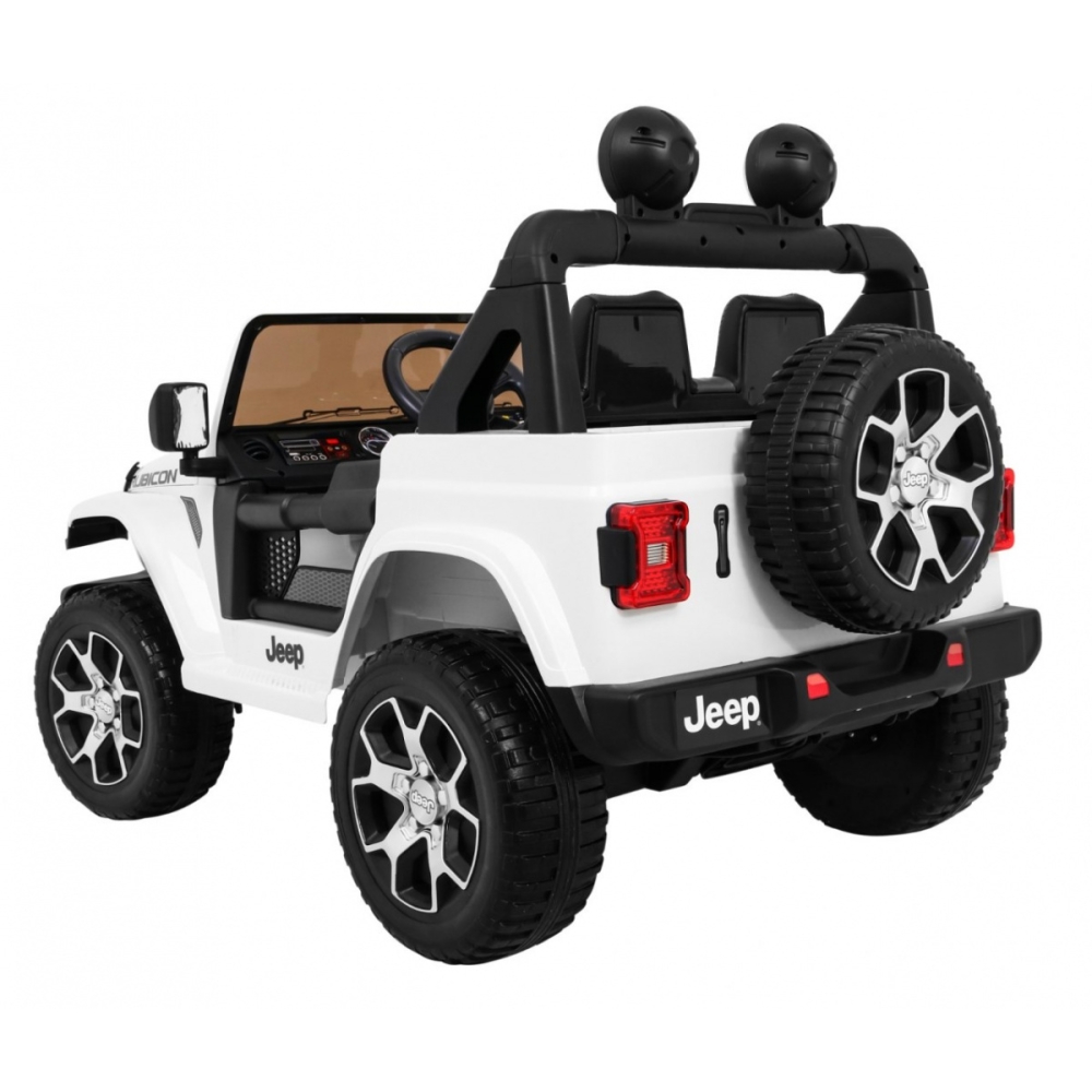 Jeep Wrangler Rubicon na akumulator dla dzieci Biały + Pilot