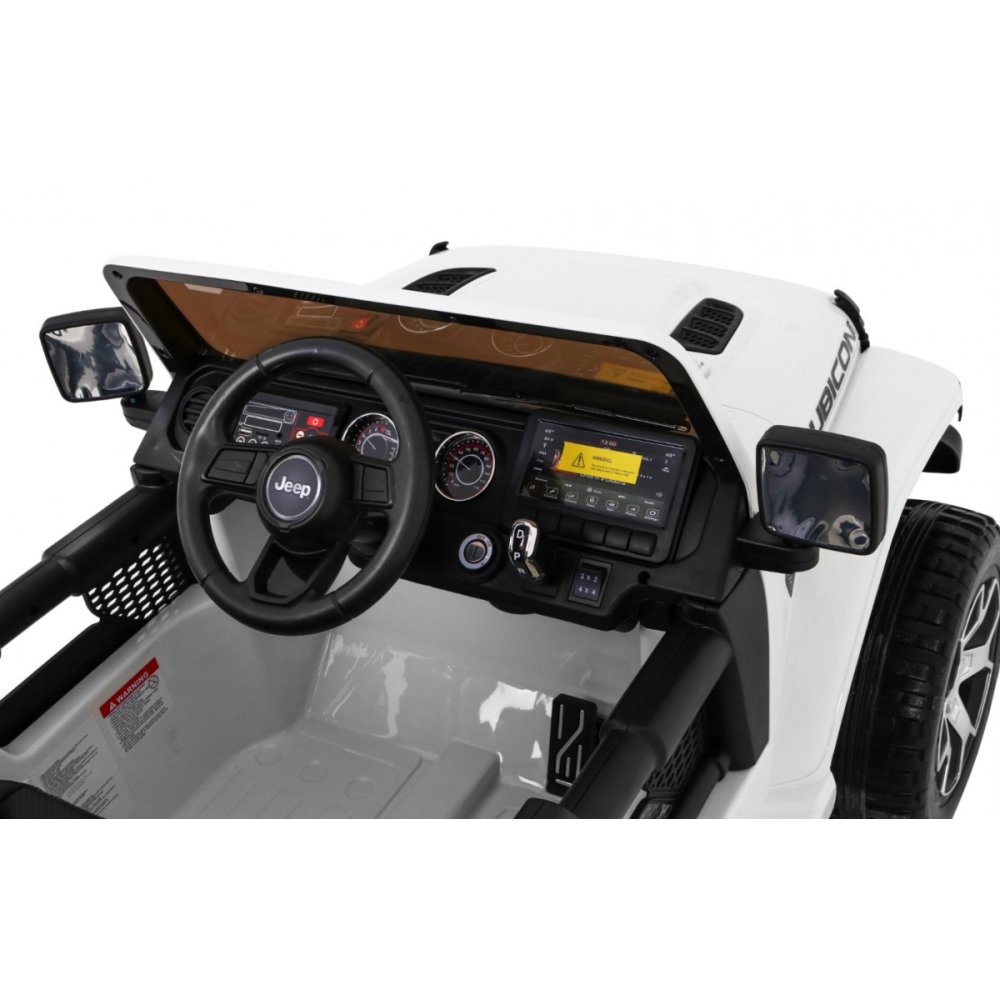 Elektromobilis Jeep Wrangler Rubicon, White-Elektromobiliai vaikams, Visureigiai-e-vaikas