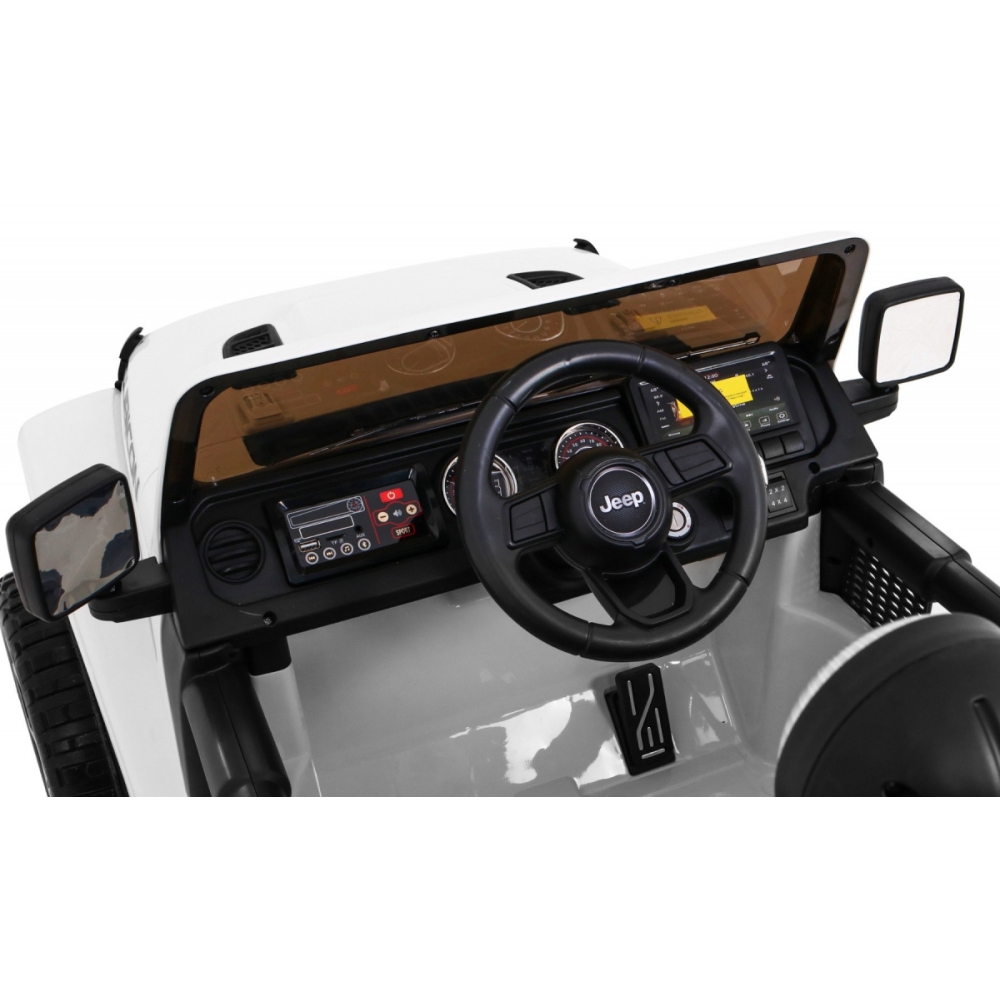 Elektromobilis Jeep Wrangler Rubicon, White-Elektromobiliai vaikams, Visureigiai-e-vaikas