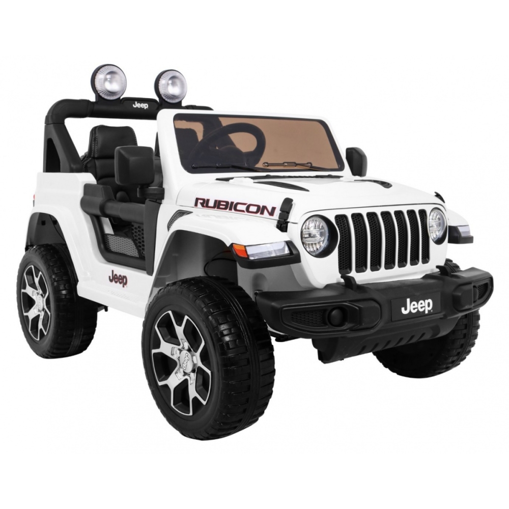 Elektromobilis Jeep Wrangler Rubicon, White-Elektromobiliai vaikams, Visureigiai-e-vaikas