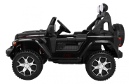 Jeep Wrangler Rubicon na akumulator dla dzieci Czarny + Pilot + Radio MP3 LED + Koła EVA
