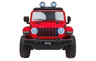 Jeep Wrangler Rubicon na akumulator dla dzieci Czerwony + Pilot + Radio MP3 LED + Koła EVA