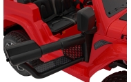 Jeep Wrangler Rubicon na akumulator dla dzieci Czerwony + Pilot + Radio MP3 LED + Koła EVA