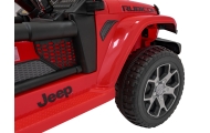 Jeep Wrangler Rubicon na akumulator dla dzieci Czerwony + Pilot + Radio MP3 LED + Koła EVA