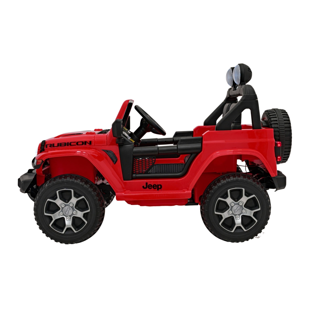Jeep Wrangler Rubicon na akumulator dla dzieci Czerwony + Pilot + Radio MP3 LED + Koła EVA