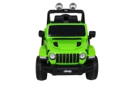 Jeep Wrangler Rubicon na akumulator dla dzieci Zielony + Pilot + Radio MP3 LED + Koła EVA