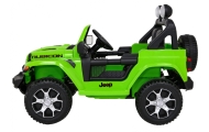 Jeep Wrangler Rubicon na akumulator dla dzieci Zielony + Pilot + Radio MP3 LED + Koła EVA