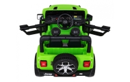 Jeep Wrangler Rubicon na akumulator dla dzieci Zielony + Pilot + Radio MP3 LED + Koła EVA