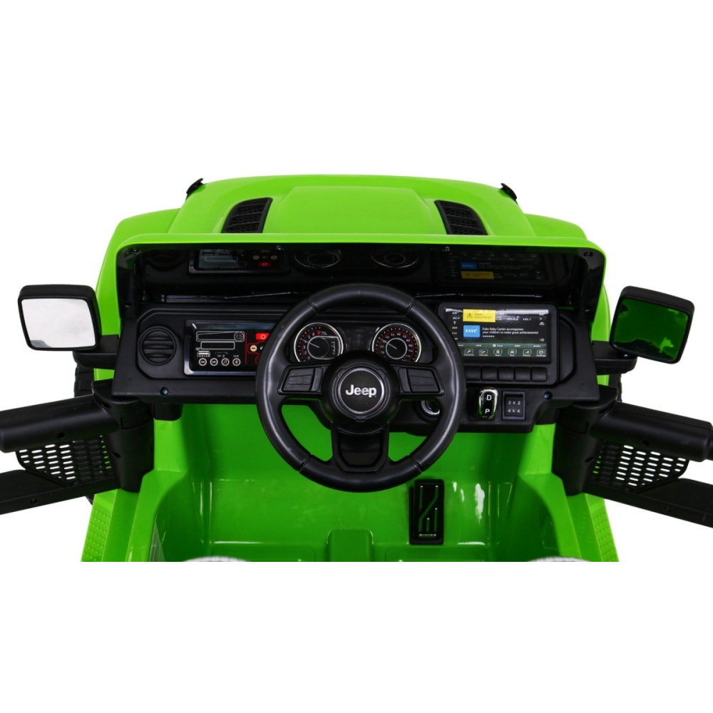 Elektromobilis Jeep Wrangler Rubicon, Green-Elektromobiliai vaikams, Visureigiai-e-vaikas
