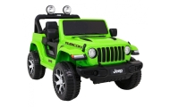 Jeep Wrangler Rubicon na akumulator dla dzieci Zielony + Pilot + Radio MP3 LED + Koła EVA