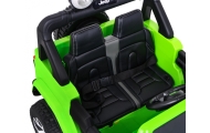 Jeep Wrangler Rubicon na akumulator dla dzieci Zielony + Pilot + Radio MP3 LED + Koła EVA