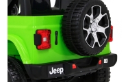 Jeep Wrangler Rubicon na akumulator dla dzieci Zielony + Pilot + Radio MP3 LED + Koła EVA