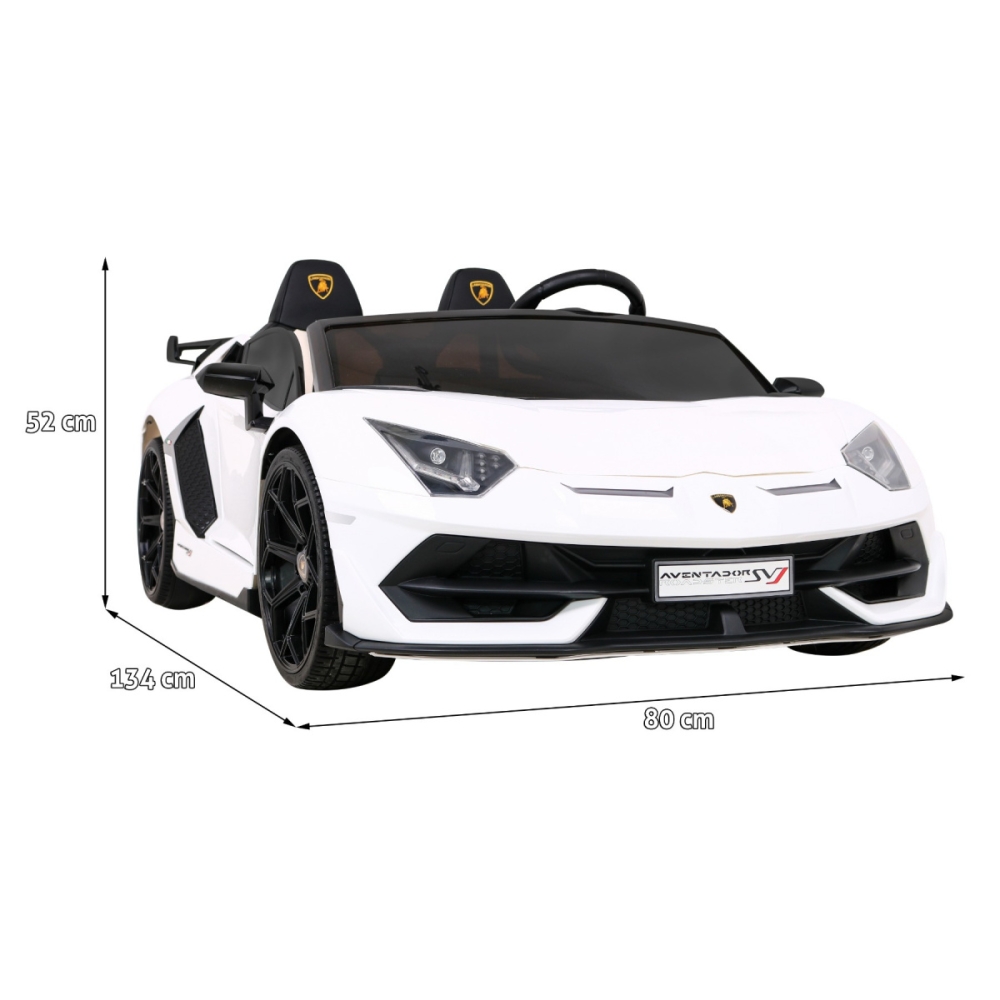 Lamborghini SVJ DRIFT dla 2 dzieci Biały + Funkcja driftu + Pilot