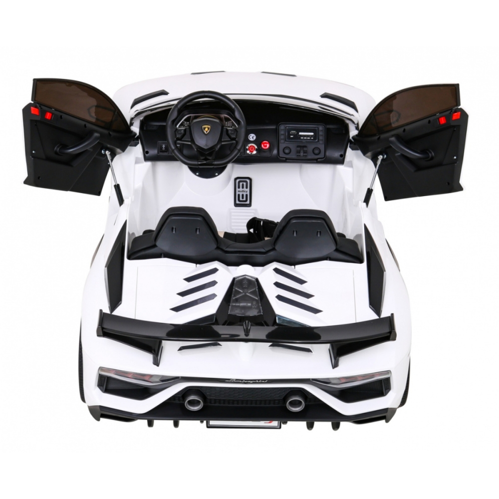 Dvivietis elektromobilis Lamborghini SVJ DRIFT, White-Elektromobiliai vaikams, Mašinos-e-vaikas