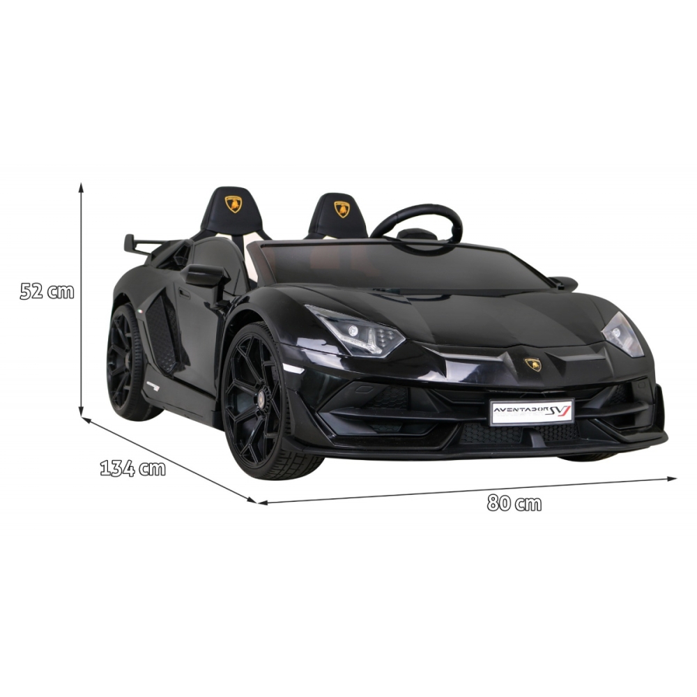 Dvivietis elektromobilis Lamborghini SVJ DRIFT, Black-Elektromobiliai vaikams, Mašinos-e-vaikas